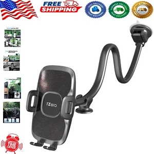 Universal 14-Inch Gooseneck Car Phone Mount with Industrial Suction Cup - Picture 1 of 9