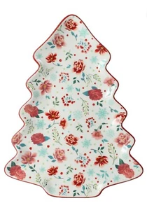 New The Pioneer Woman Merry Meadow Tree 16-inch Red Stoneware Platter New In Box - Picture 1 of 2