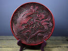 Chinese Antique Lacquerware Dragon Phoenix Statue Exquisite Plates Home Decor