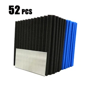 Nano adhesivo panel absorbente de sonido con cuña de espuma acústica azul de 12""x12""x1"" 52 un. - Imagen 1 de 10