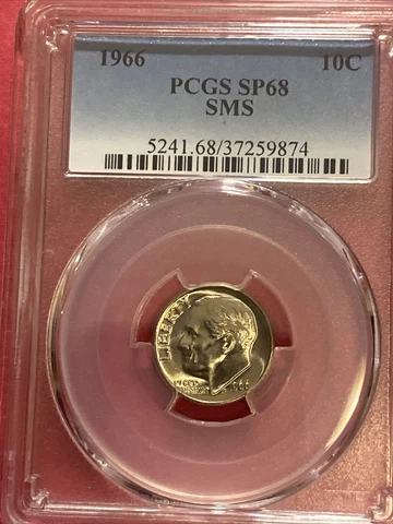 1966 10c PCGS SP68 SMS Roosevelt Dime Cover