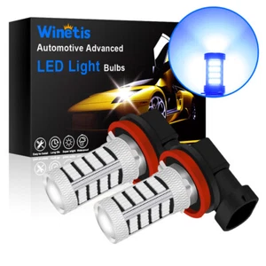 2X H11 H8 H9 Fog Light Driving Bulb Blue High Power 92SMD LED DRL Blue Projector - Picture 1 of 8