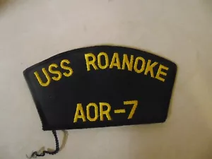 MILITARY HAT PATCH UNITED STATES NAVY USS ROANOKE AOR-7 - Picture 1 of 1
