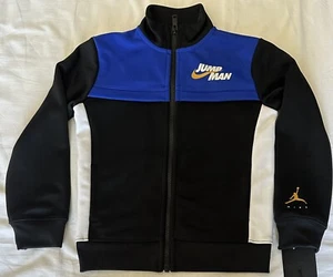 Nike Air Jordan Jump Man Track Jacket Black/Royal 85A719-023 Kids Sz: S (4-5Y) - Picture 1 of 5