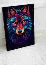 TRIPPY PSYCHEDELIC WILD WOLF POSTER ABSTRACT WALL ART PRINT SIZE A3 -A4