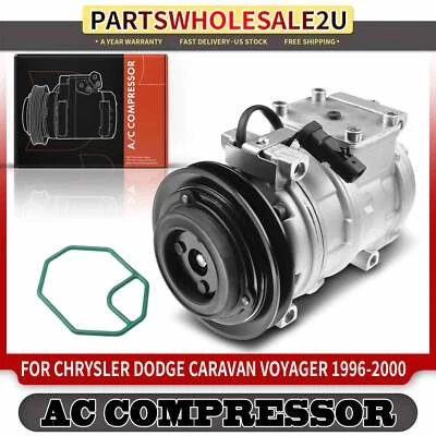AC Compressor w/ Clutch for Dodge Grand Caravan Plymouth Voyager 1996-2000 3.0L - Image 1 of 4