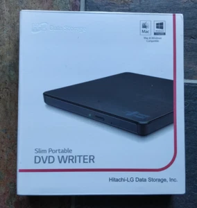 Hitachi-LG GP60NB60 Slim Portable External DVD Rewriter - Black - Afbeelding 1 van 13