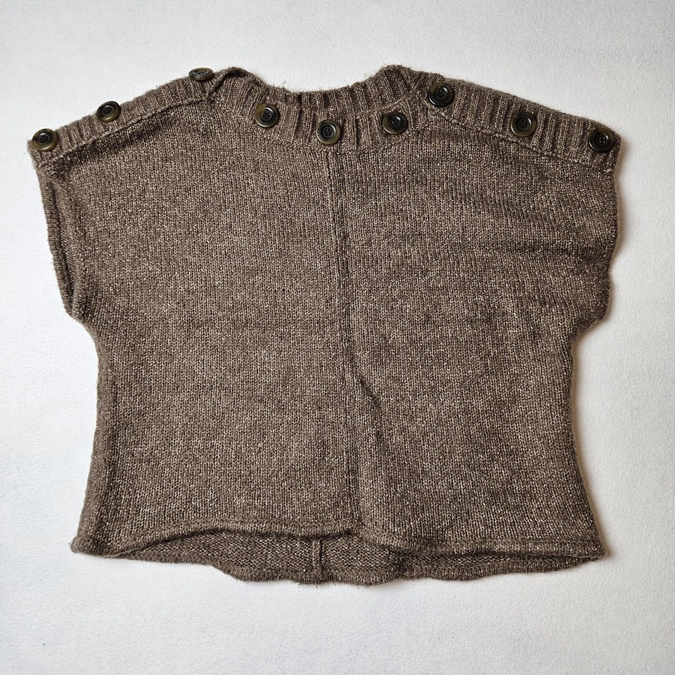 Anthropologie Kenji Wool Mohair Womens Medium Brown Crop Short Sleeve Sweater - Image 1 of 4