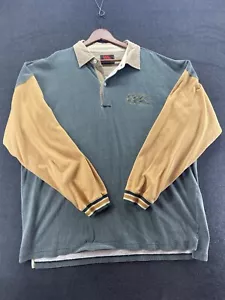 Canterbury Of New Zealand Rugby Long Sleeve Polo Sz XXL Color Block Blue Brown - Picture 1 of 18