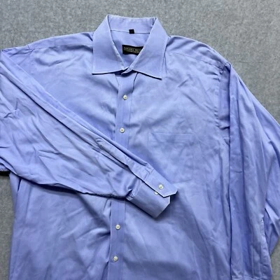 Camisa con botones Donald J Trump Signature Collection para hombre talla 18 34/35 azul Foto 1 de 4