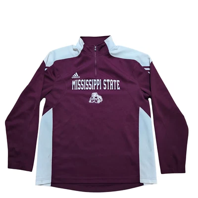 Adidas Climalite Sideline Jacket M Men Mississippi State Bulldogs 1/4 Zip Daily - Image 1 of 4
