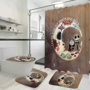 Jack Skellington, I Love You Shower Curtain Set, Bathroom Set - Picture 1 of 5