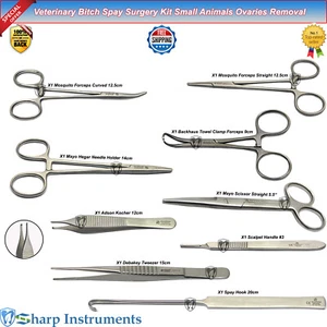 Veterinary Feline Spay Instruments Kit Small Animal Ovaries Removal Forceps Set - Bild 1 von 12