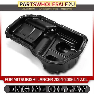 Новый черный масляный поддон двигателя со сливной пробкой для Mitsubishi Lancer 2004 2005 2006 2,0 л - Изображение 1 из 4