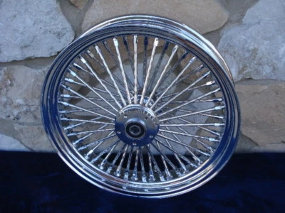 16X3.5" DNA MAMMOTH 52 DIAMOND SPOKE REAR WHEEL FOR HARLEY ROAD KING 2000-01 - Image 1 of 4