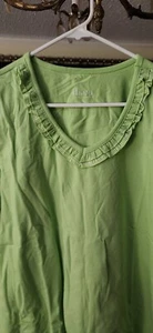 Lot Of 2 Denim & Co Womens Top T Shirts Round Ruffle Neck From QVC Size Large - Picture 1 of 3