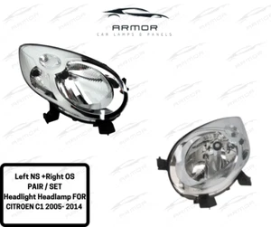 Fits Citroen C1 Mk1 2005-2014 Headlight Headlamp Pair Right OS + Left NS - Picture 1 of 7
