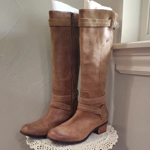 UGG Australia Darcie Tall Distressed Leather Riding Boots Buckle Women US 10 - Picture 1 of 16