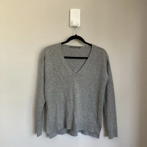Cashmere Jumper Knit Comptoir Des Cotonniers Womens Small Grey Vneck Minimal - Picture 1 of 9