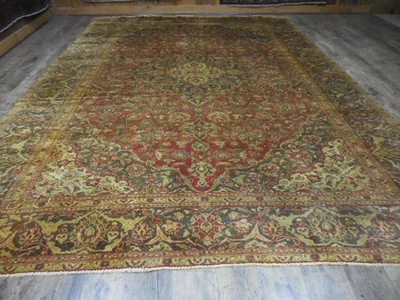 Vintage Turkish Rug,HandMade Anatolian Turkish Tradition Design Rug 8.4x11.9 Ft - Image 1 of 4