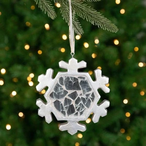 Mosaik Stil Schneeflocke Weihnachtsschmuck - 3,5" - Silber - Bild 1 von 7