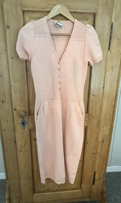 Vestido vintage St John para Lillie rubi rosa pêssego com botões dourados tamanho 4/6 - Imagem 1 de 4