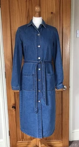 George Asda Button Front Long Sleeve Denim Dress - Size 10 - Picture 1 of 10