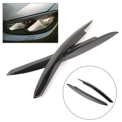 For VW Golf VI MK6 2008-13 12 Black Headlight Cover Eyelid Eyebrow Eye Lid Brow - Image 1 of 4