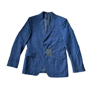 NUEVO Blazer John Varvatos Star EE. UU. Bedford Azul Marino Lana Cuadros Dos Botones 40R - Imagen 1 de 10