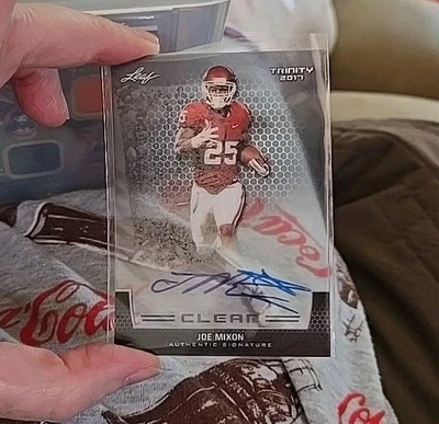 2017 Leaf Trinity Clear Joe Mixon on card autograph auto SOONERS  - Image 1 of 2