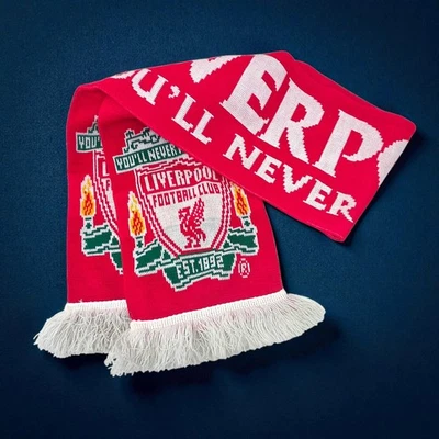 Official Liverpool Football Club Scarf Red & White "You'll Never Walk Alone"  - Image 1 of 4