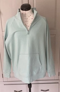 NEXT SWEATSHIRT WITH ZIP COLLAR - Green SIZE UK LARGE - Picture 1 of 10