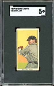 1909-11 T206 Piedmont Cigarettes Baseball Ed Willett Willetts SGC 5 - Picture 1 of 2