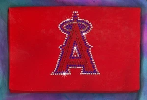 LA Angels of Anaheim Velvet Side Clutch Bag W/Crystals - Picture 1 of 1