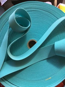 1 YARD Military Equestrian Replacement Elastic Webbing 1.5" Sewing AQUA Blue - Picture 1 of 2