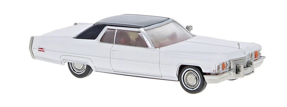 Brekina 18129 Cadillac Coupe DeVille, Bianco / Blu Scuro, 1972, H0, Nuovo 2025 - Immagine 1 di 1
