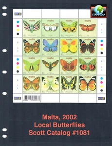 a $9,25 Scott Value - 2002 MALTA Farfalle s/s CV MNH NH UMM - Foto 1 di 4