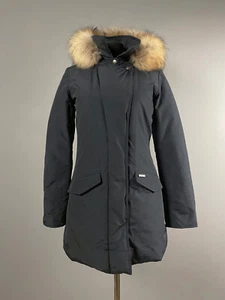 Neuwertiger Woolrich John Rich & Bros Duck Down Parka Jacke Mantel Fellbesatz Navy Gr. XS - Bild 1 von 11