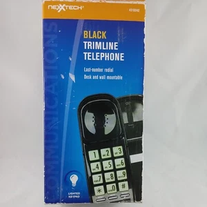 NexXTech Black Trimline Telephone Landline Lighted Keypad Last # Redial b2 - Bild 1 von 9