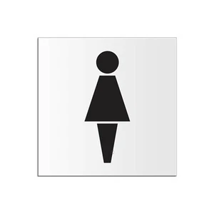 Placa WC Mujer Placa Inodoro 12x12 cm Aluminio Recubierto Blanco - Imagen 1 de 1