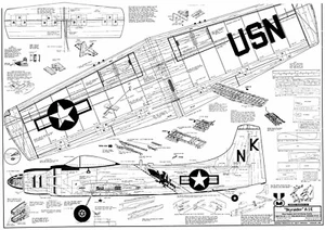 Douglas Skyraider profile control line stunt 48" for .29-.40 - Picture 1 of 1