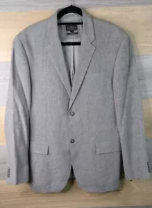 Rodd & Gunn Check Blazer Suit Jacket Linen Mens Size Small Grey Woven In Italy - Picture 1 of 21