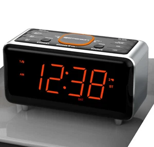 NEW Emerson SmartSet DUAL-ALARM CLOCK FM-RADIO LED USB CHARGER BLUETOOTH SPEAKER - Picture 1 of 8