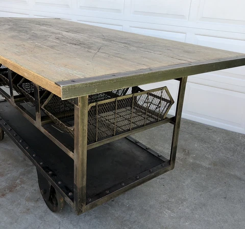 Vintage-Style Artisanal Bakery Bistro Display Table/Island Cover