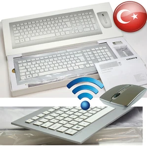 Wireless Keyboard Funkmouse Aluminium Design Cherry DW8000 2,4Ghz Turkish New - Picture 1 of 1