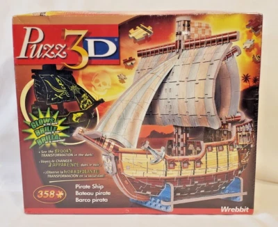 PUZZLE WREBBIT BARCO PIRATA 3D BRILLA EN LA OSCURIDAD - 358 PIEZAS (#04402) Foto 1 de 4