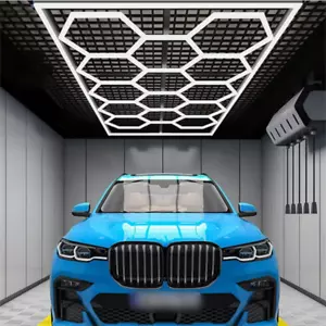 14X Hexagon LED Lampe Werkstatt Garage Wand Decken Leuchte Waben Beleuchtung DE - Bild 1 von 18
