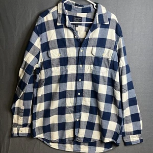 American Eagle Plaid Shirt Classic Fit Button Up Workwear Blue Men’s XLT - Picture 1 of 8