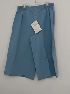 Denim & Co. Capri Pants Women's Size 1X Light Wash Pull-on Extra Wide Leg NEW - Picture 1 of 9