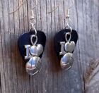 I Heart Volleyball Charm Guitar Pick Earrings - Pick Your Color
